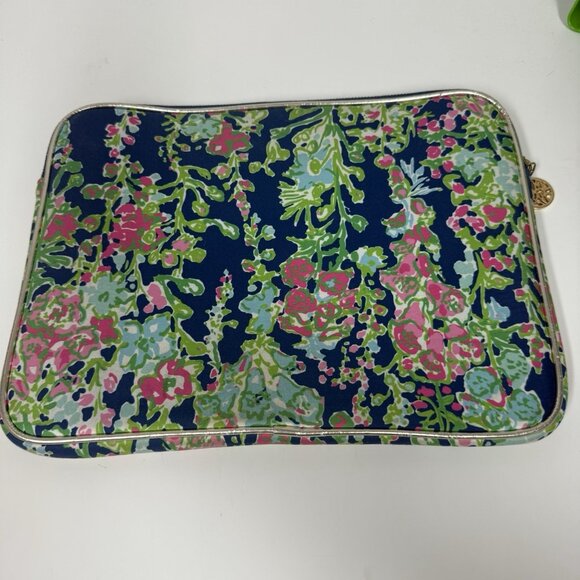 Lilly Pulitzer Ipad Notebook Tablet Neoprene Case Padded 13X9.5" Blue Floral Zip - Picture 5 of 9